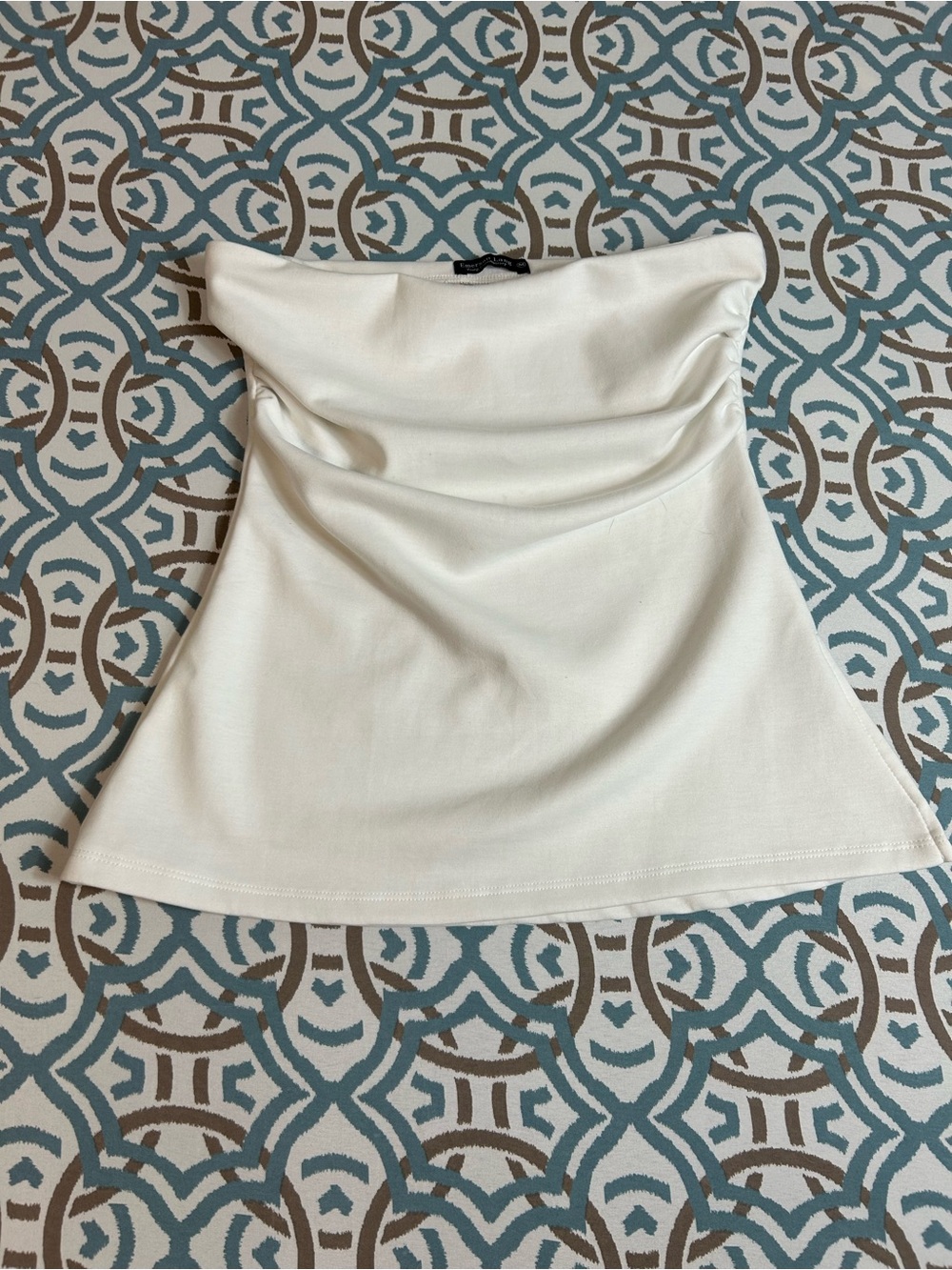 Strapless Cream A-Line Flared Skirt